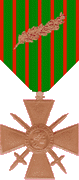 Croix de Guerre 1914-1918 avec palme de bronze